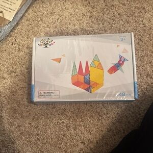 Magna-Tiles 3D Magnetic Clear Colors 48 Piece Building Set Item 14837 NEW Sealed